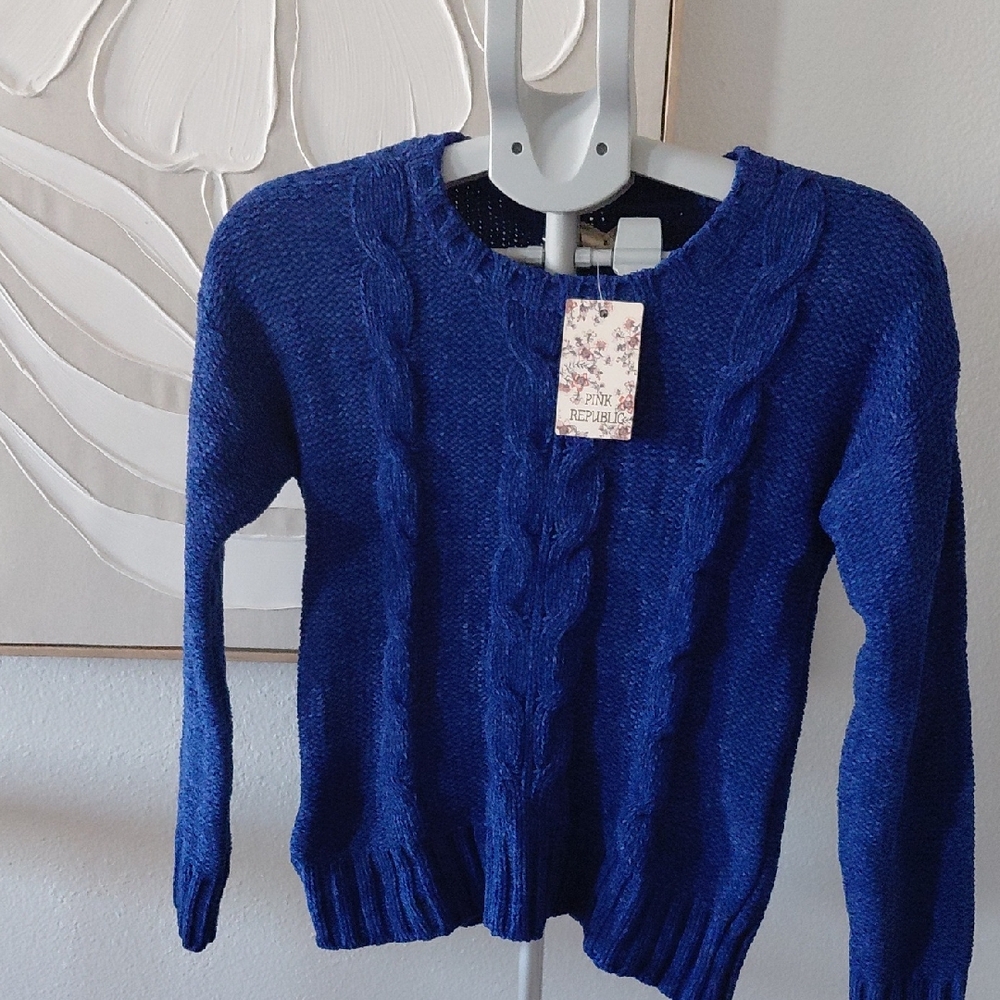 Pink Republic Blue Kids Cable Knit Sweater